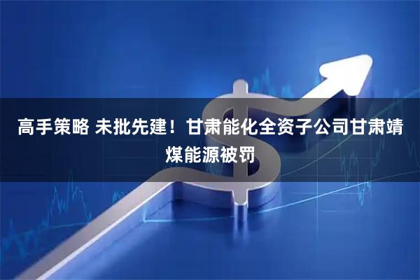 高手策略 未批先建！甘肃能化全资子公司甘肃靖煤能源被罚
